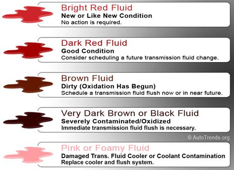 Transmission Fluid Color Guide (with Chart) 